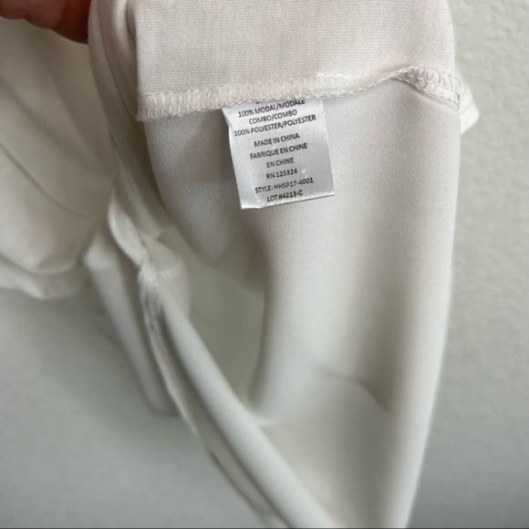 Haute Hippie Mixed Media White Shirttail Hem Tank Top/Cami - Picture 7 of 7